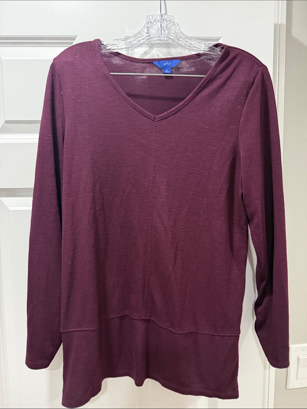 Apt. 9 Women's V-Neck Long Sleeve Top - Wine